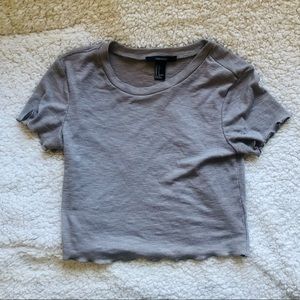 Crop Lettuce Rib Tee